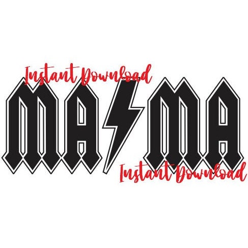 Mama Ac/dc Inspired, PNG File, Instant Download, JPG File, Decal ...