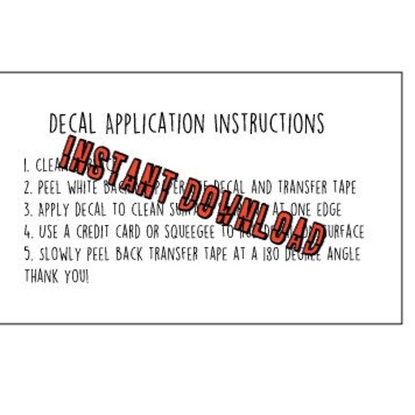 Vinyl Decal Instructions Etsy