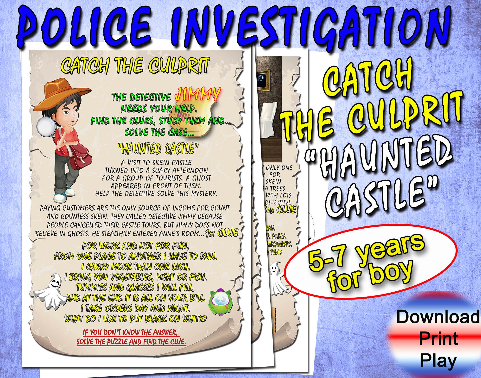 Mystery Games for Kids, Police Investigation, Birthdays Games, Pdf ...