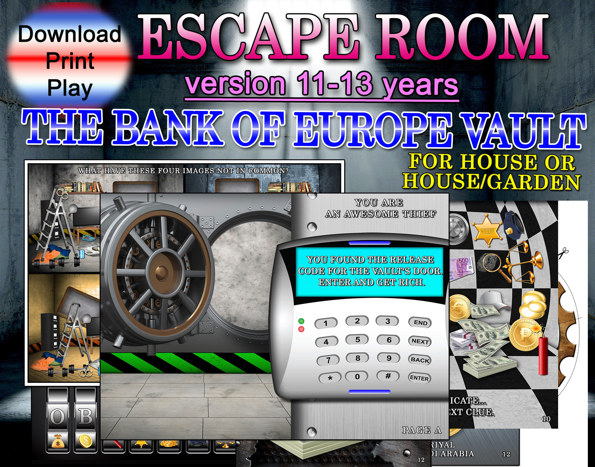 Kids Escape Room The Bank Of Europe Vault Ages 11 13 Years Etsy