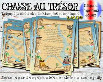 Children&#39;s Treasure Hunt, Riddles to Print, Party Games, PDF Puzzles