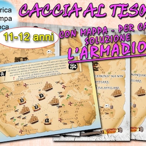 Chasse au trésor avec solution de carte garde-robe version enfants 11-12 ans, chasse au trésor à imprimer, énigmes pour enfants, PDF