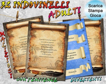 Treasure Hunt for Adults, Riddles to print, games for birthday parties, pdf treasure hunt for adults to print