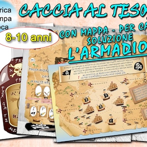 Chasse au trésor avec solution de carte garde-robe version enfants 8-10 ans, chasse au trésor à imprimer, énigmes pour enfants, PDF