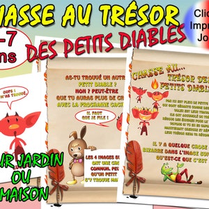Chasse au Trésor des petit diables pour enfants, wersja 5-7 ans, Devinettes à imprimer, jeux pour fêtes, PDF énigmes