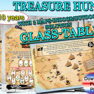 Chasse au trésor pour enfants, Chasse au trésor avec carte, jeux d’anniversaire, chasses au trésor pdf à imprimer, énigmes, indices imprimables