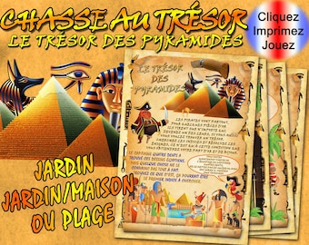 Treasure Hunt for Kids, The Tresor of the Pyramids, Riddles to Print, Party Games, PDF Outdoor Puzzles,