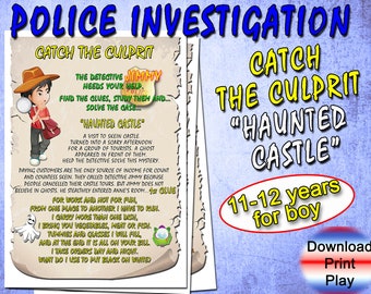 Mystery-Spiele für Kinder, Polizei-Ermittlungen, Geburtstagsspiele, pdf Schatzsuche, druckbare polizeiliche Ermittlungen