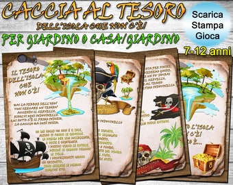 Treasure Hunt for Children, garden/house riddles, birthday party games, pdf treasure hunt to print