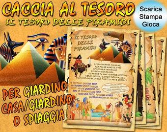 Treasure Hunt for Children, the treasure of the pyramids, riddles to print, birthday games, pdf treasure hunt to print