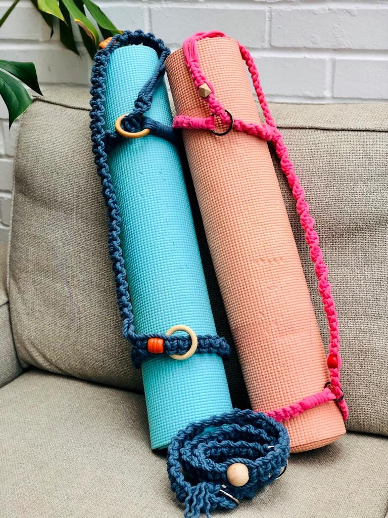 Yoga Mat Carry Strap Handmade Boho Crochet Macrame Adjustable