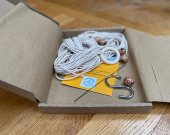 Kit de suspension pour cache-pot en macramé à faire soi-même - Cadeau pour enseignant, Cadeau d'anniversaire, Cadeau pour adolescent, Activité d'équipe, Créez-vous vous-même niveau débutant