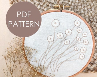 Flowers in the Breeze Pattern - Embroidery PDF Pattern - Embroidery Pattern - Beginners Embroidery Pattern - PDF Pattern