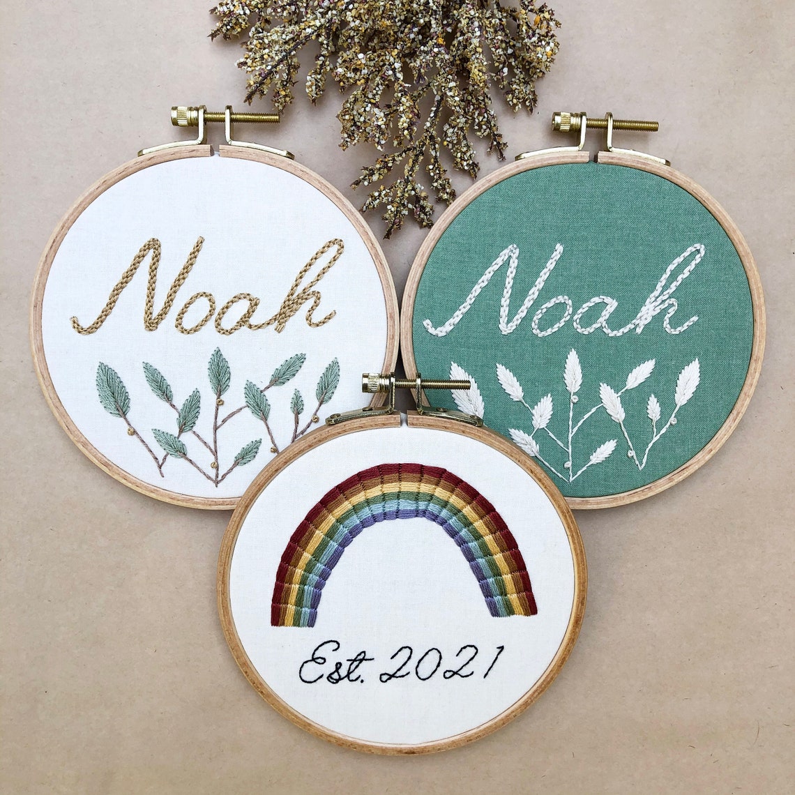 Personalized Baby Name Embroidery Nursery Decor Gender Etsy