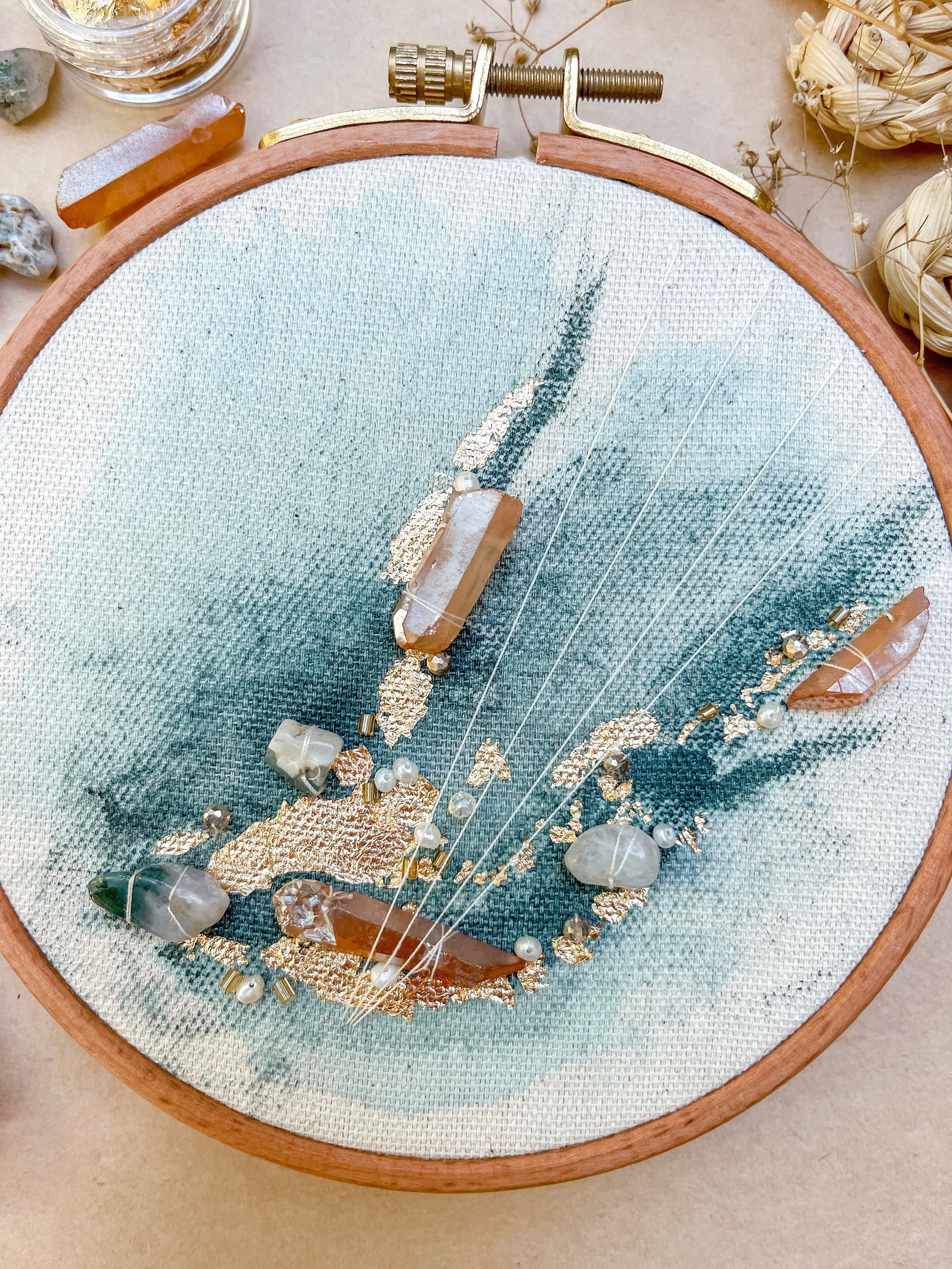 No. 1 Abstract Embroidery Watercolor Art Hand Embroidery | Etsy