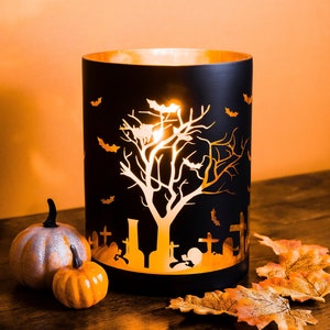 Halloween Candle Holder Halloween Candles Black Candle Holder Halloween Votive Candle Holder Halloween Decor Halloween Hurricane Candle
