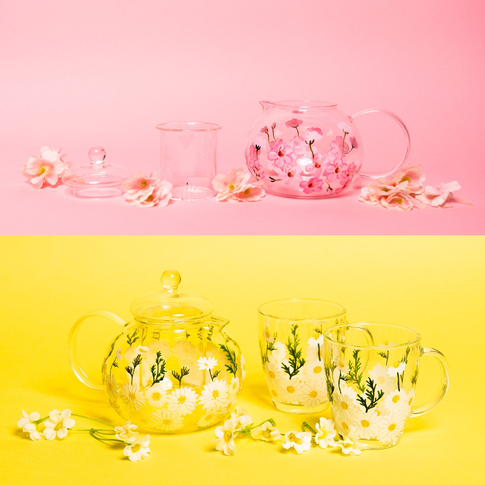 Harper Pink Abstract Ceramic Teapot & Infuser – Blume Organics