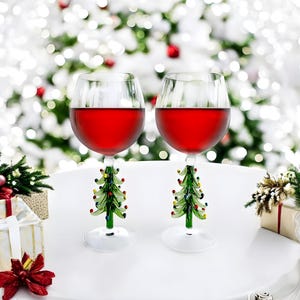Christmas Gifts for Her Christmas Wine Gift Christmas Wine Glass Figural Christmas Tree Stemmed Wine Glass Gifts for Her Wine Lover Gifts
