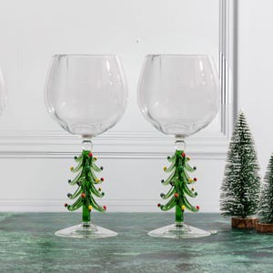 Christmas Gifts for Her Christmas Wine Gift Christmas Wine Glass Figural Christmas Tree Stemmed Wine Glass Gifts for Her Wine Lover Gifts