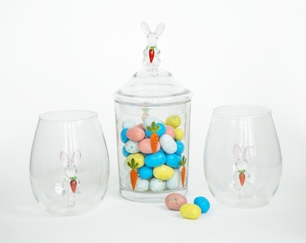 Figural Easter Bunny Wine Glasses | Easter Mug | Easter Tumbler | Easter Gifts | Easter Wine Gift | Easter Wine Gift for Her