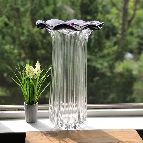Tall Hand Blown Glass Vase, Decorative Vase, Art Glass Vase, Elegant Vase, Minimalist Vase, Flower Vase