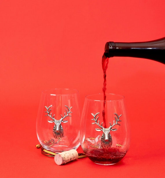Silver Stag Wine Glass Deer Wine Glasses Gifts for Her Etsy