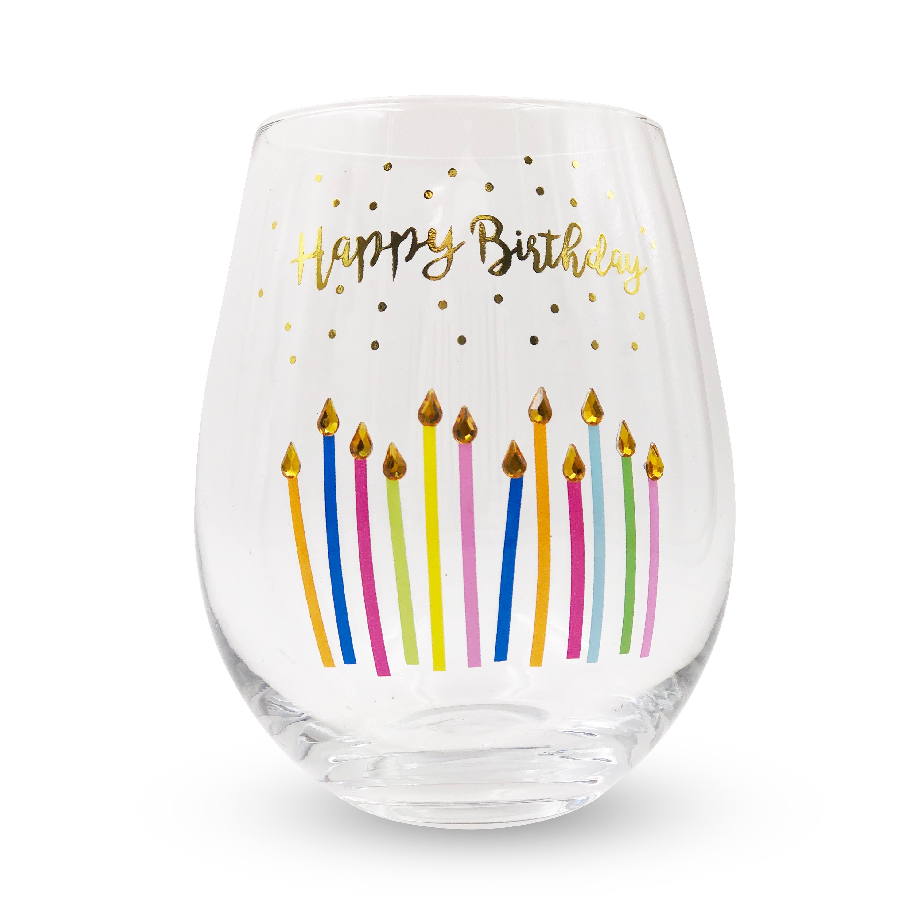 Happy Birthday Wine Glasses set of 2 Birthday Gifts for Etsy