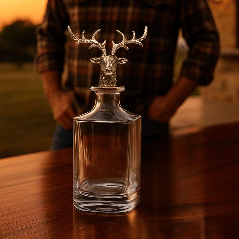 Whiskey Decanter Unique Decanter Gift Stag Decanters Hunting Christmas Gifts For Dad Hunting Gift Hunting Gifts For Men Gifts For Hunter image 1