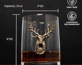 MR.BARWARE Lot De 2 Verres à Bière Tête De Cerf 0.5 L - Cadeau Original Chasseur, Papa, Homme Pour Noël Ou Anniversaire