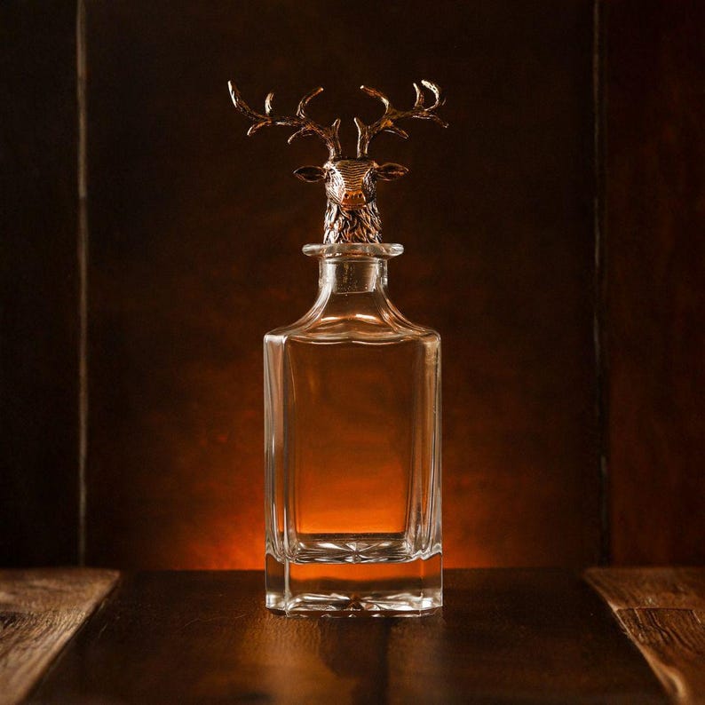 Whiskey Decanter Unique Decanter Gift Stag Decanters Hunting Christmas Gifts For Dad Hunting Gift Hunting Gifts For Men Gifts For Hunter image 2