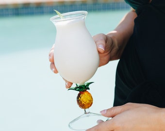 Pineapple Poco Grande Glass Pineapple Glassware Pineapple Bar Cart Gift For Her Pina Colada Glass Summer Gifts For Her Unique Pineapple Gift