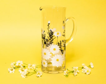 Daisy Painted Pitcher Grote glazen pitcher Handgeschilderde huiscadeaus voor moeder Daisy Party Decor Keuken Decor Lente Decor Keuken Cadeaus voor haar