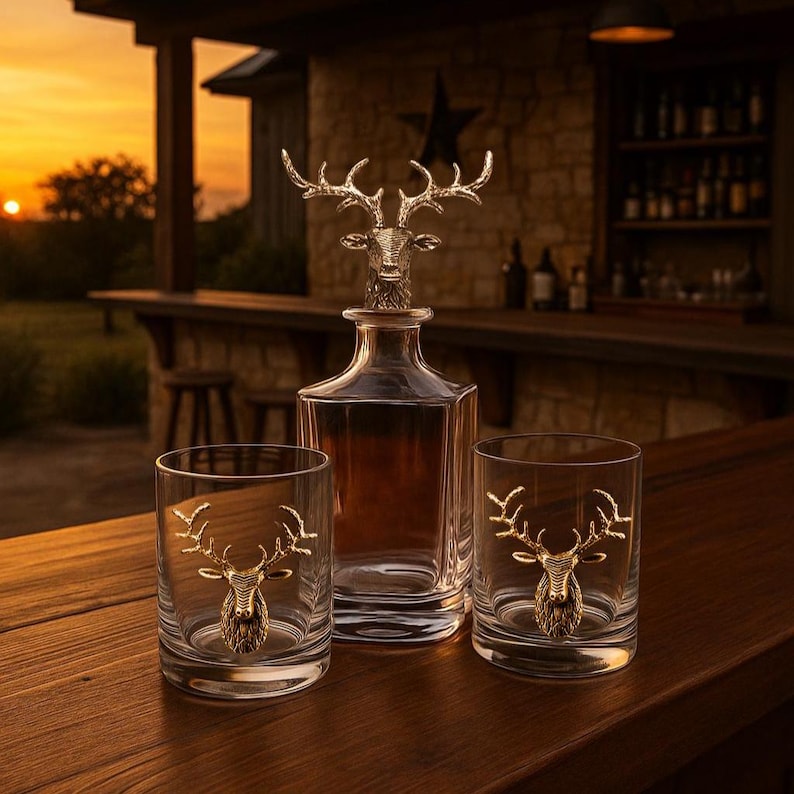 Whiskey Decanter Unique Decanter Gift Stag Decanters Hunting Christmas Gifts For Dad Hunting Gift Hunting Gifts For Men Gifts For Hunter image 7