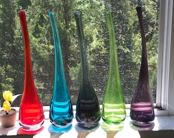 Colored Glass Vases Tall Vase Tall Glass Vase Colorful Vase Tall Farmhouse Vases Tall Thin Vase Clear Glass Vase Green Vase Glass Vase Decor