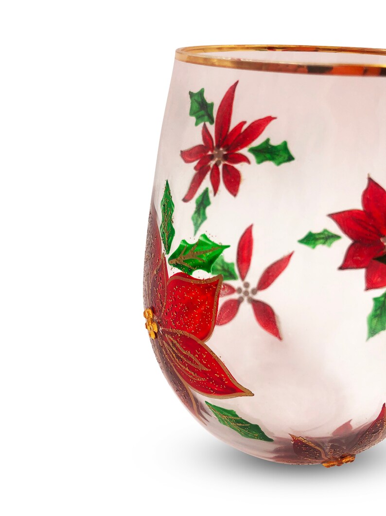 Christmas Wine Glasses Cute Wine Glass Painted Wine Etsy