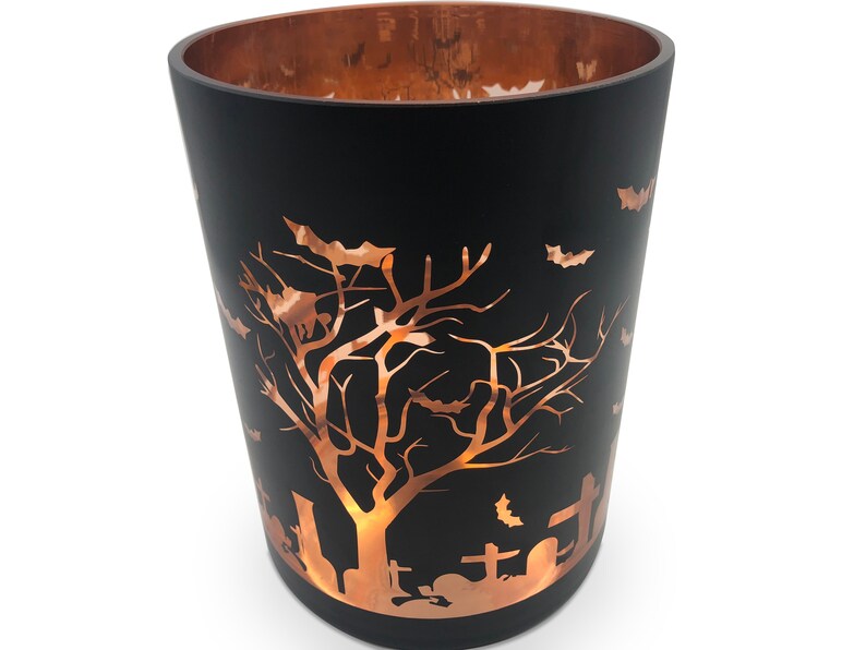 Halloween Candles Halloween Candle Holder Black Candle Etsy