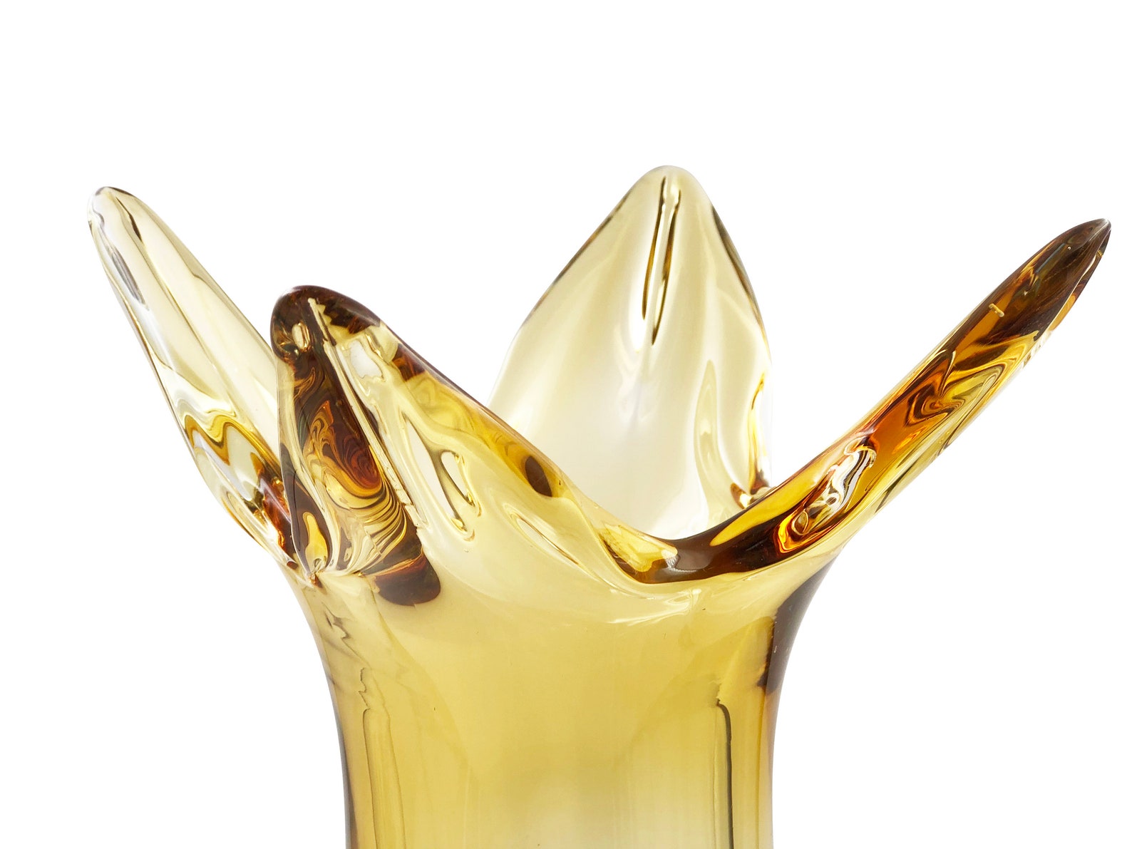 Amber Vase Large Glass Vase Modern Vase Clear Glass Vase Etsy