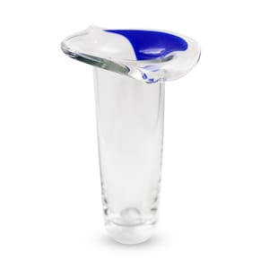Large Vase For Flower Large Hand Blown Glass Vase Decorative Vase Centerpiece for Coffee Table Flower Vase Blue Glass Vase