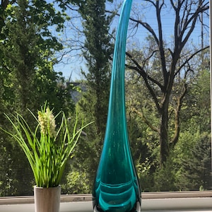 Tall Blue Glass Vase Blue Colored Glass Vases Tall Vase Glass Flower Vase For Home Decor Tall Thin Vase Tall Glass Vases Tall Skinny Vase
