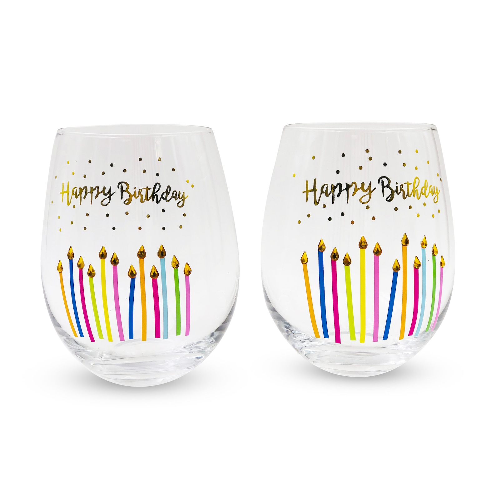 Happy Birthday Wine Glasses set of 2 Birthday Gifts for Etsy
