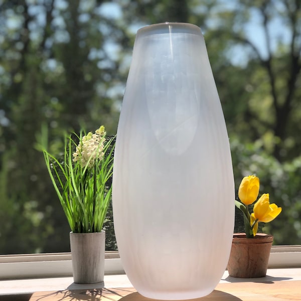 Extra Large Clear Glass Floor Vase Etsy