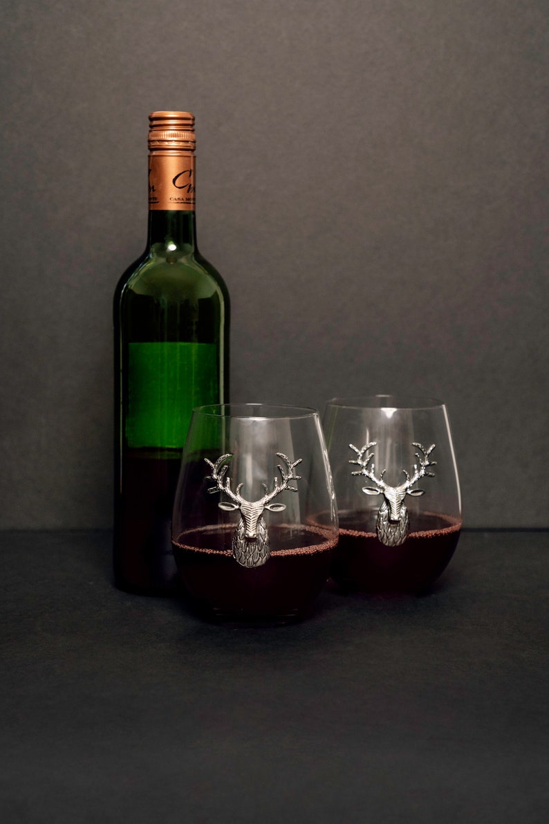 Silver Stag Wine Glass Deer Wine Glasses Gifts for Her Etsy