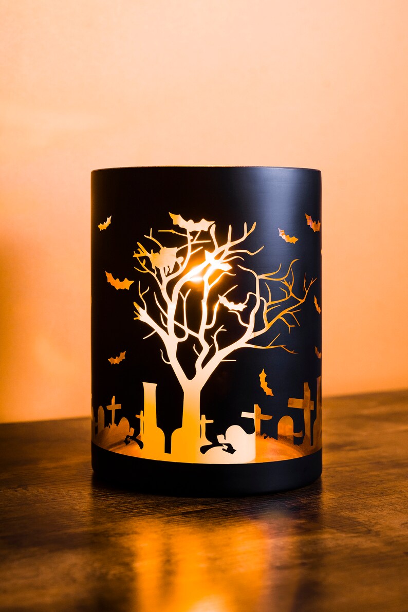 Halloween Candles Halloween Candle Holder Black Candle Etsy