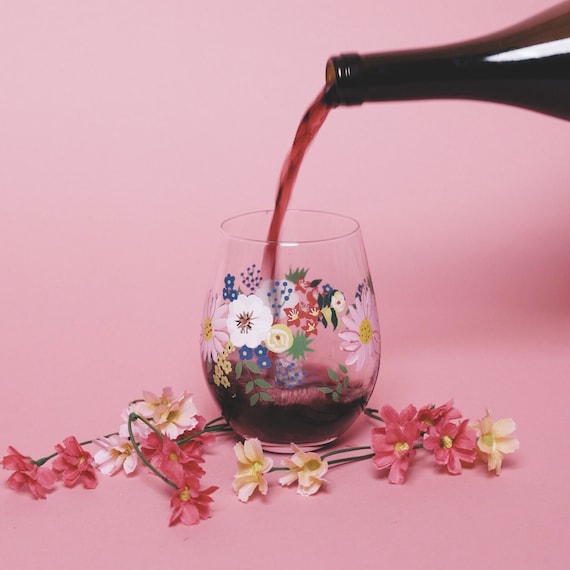 Mom Wine Glass Painted Wine Glasses For Mom Wine Gifts for Mom Gift for Hand Painted Wine Glasses for Moms Wine Glass for Mother's Day Gift