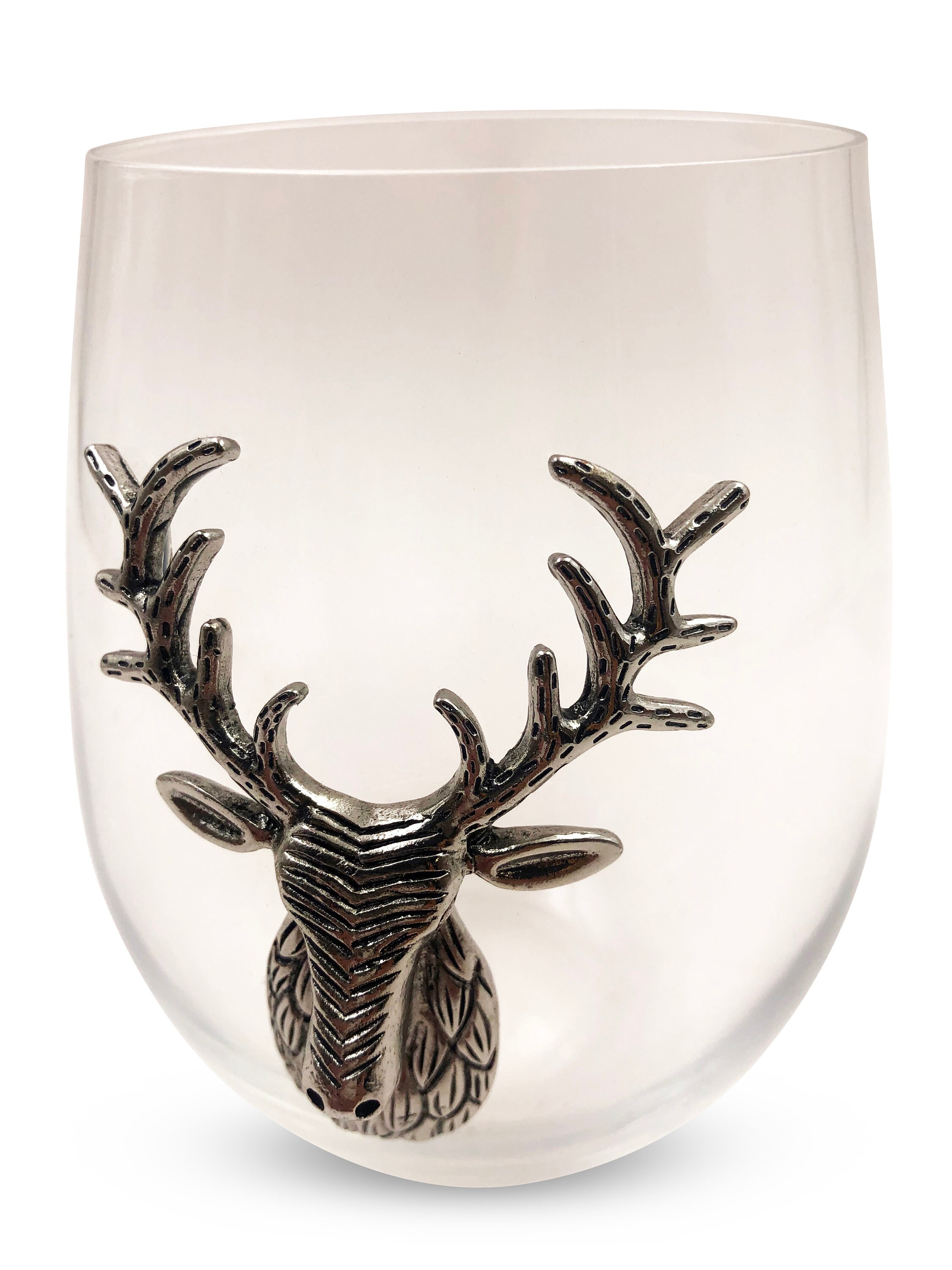 Silver Stag Wine Glass Deer Wine Glasses Gifts for Her Etsy
