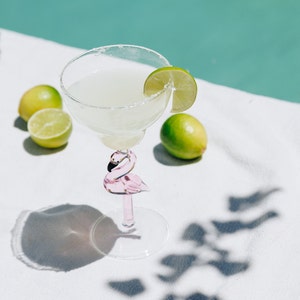 Flamingo Margarita Glass Unique Margarita Glass Gift For Her Flamingo Margarita Glasses Pink Margarita Glass Flamingo Glass Flamingo Gifts image 8