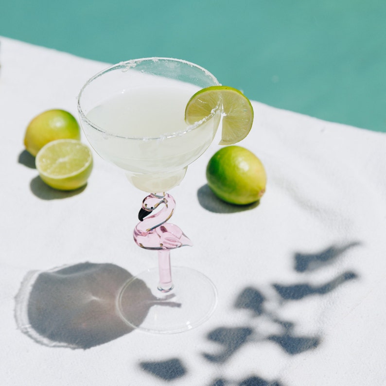 Flamingo Margarita Glass Unique Margarita Glass Gift For Her Flamingo Margarita Glasses Pink Margarita Glass Flamingo Glass Flamingo Gifts image 8