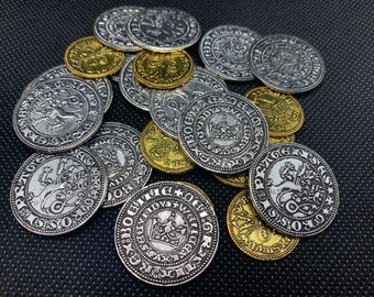 Zestaw monet średniowiecznych (do gier planszowych, larpów itp.)