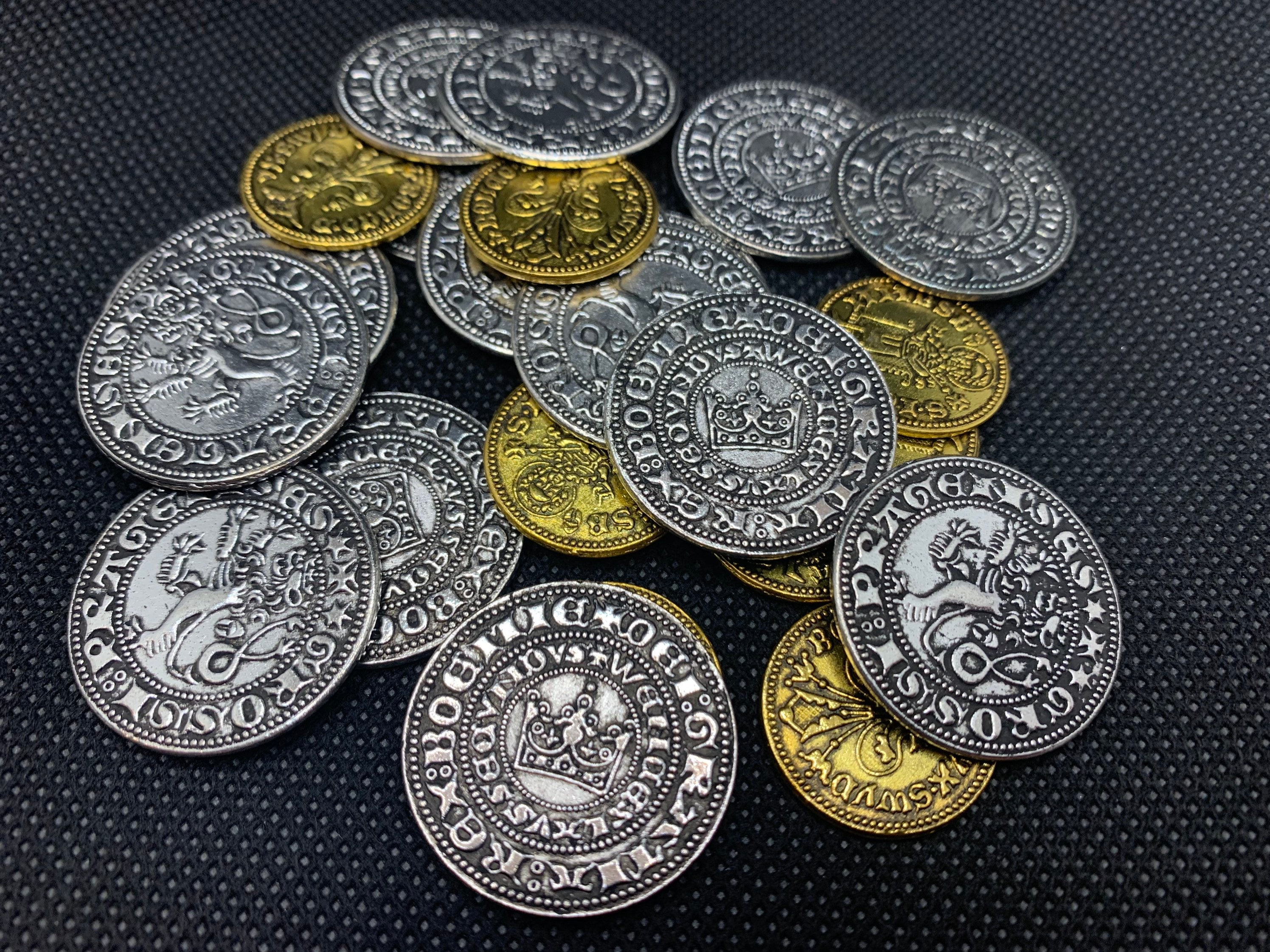 Set of 10 Silver Viking LARP Coins - MY100679 - Medieval Collectibles