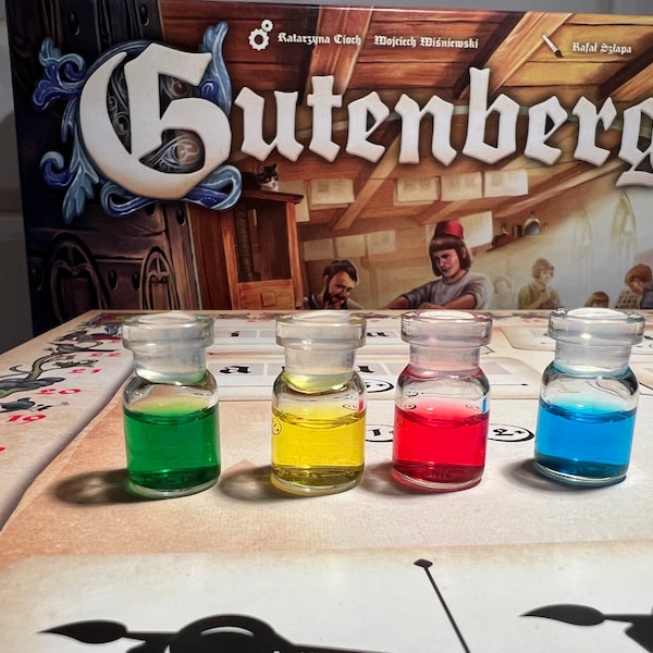 Gutenberg-inktflessen (bordspelfiches)